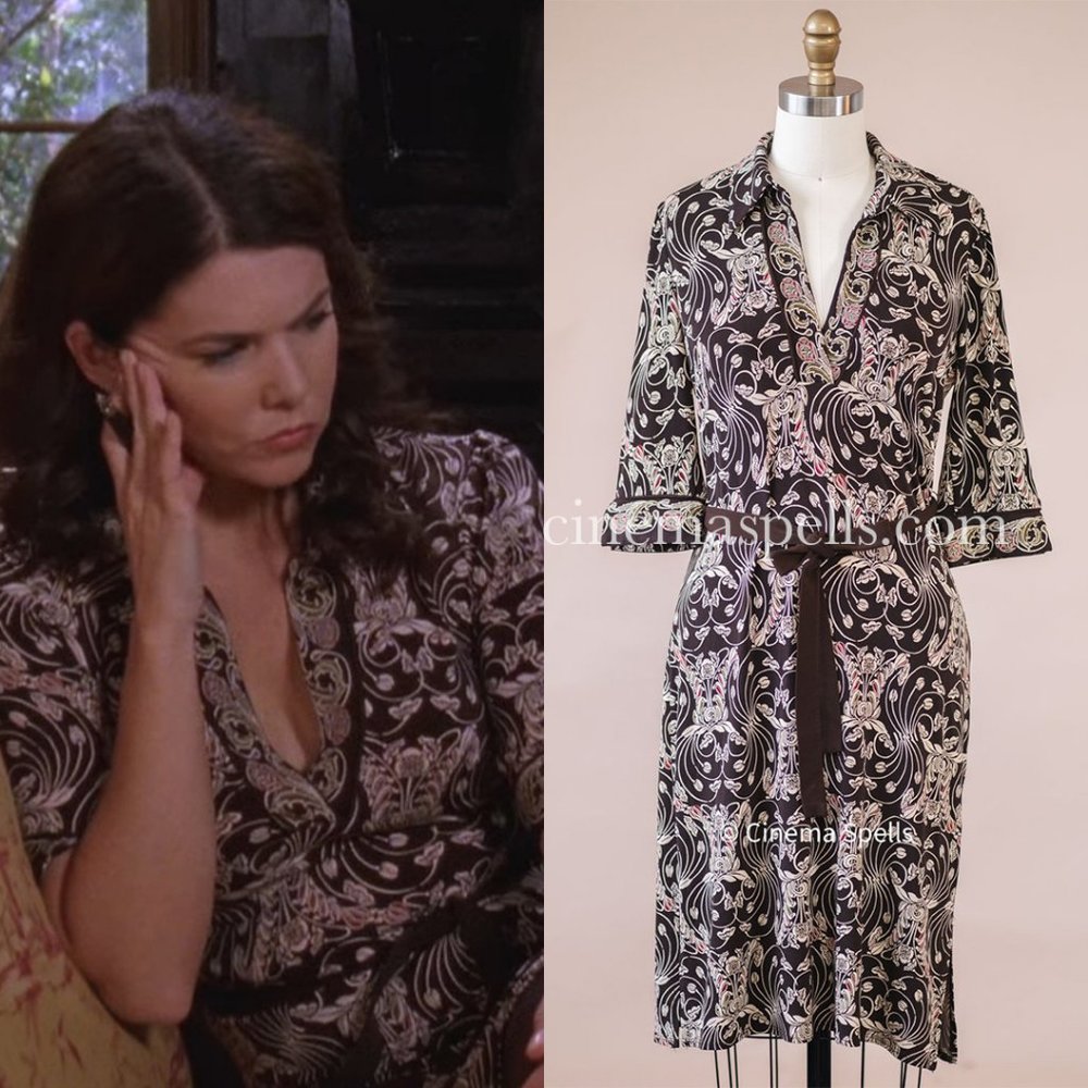 2000s Midi Shift Tie Waist Dress As Seen On Lorelai On Gilmore Girls (US 4)